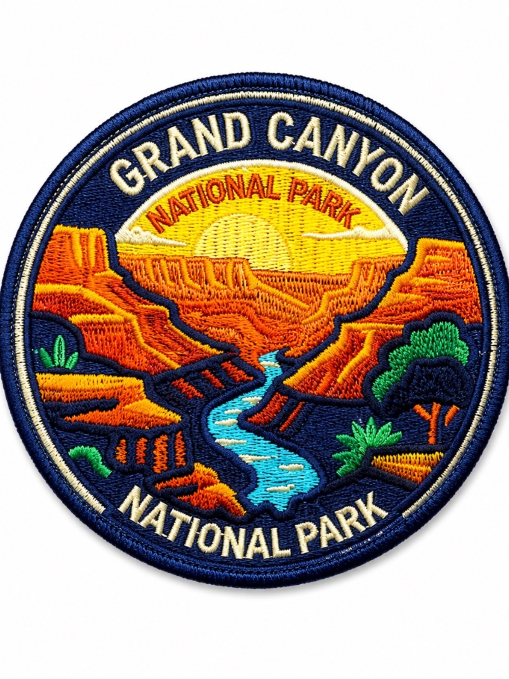 Grand Canyon 3” Iron On Embroidered Patch Badge National Park Sunset River Scene